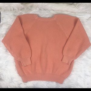 VTG  Benetton Peach Chunky Crewneck Sweater